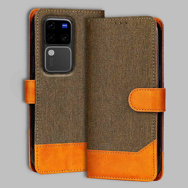 Vivo V30 Pro 5G Flip Cover — Denim, Walnut Brown after a year of daily use
