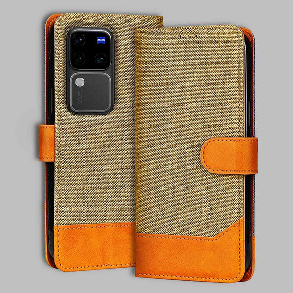 Vivo V30 Pro 5G Flip Cover — Denim, Camel Beige after a year of daily use