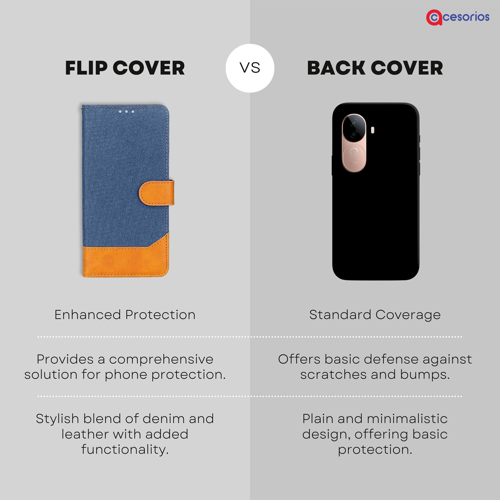 Accesorios Vivo V40E denim flip cover – Blue – Image 8 #color_blue
