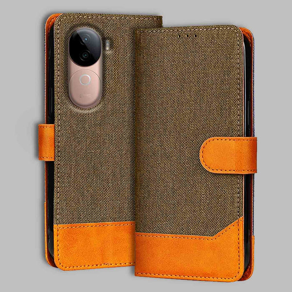 Vivo V40E Flip Cover — Denim, Walnut Brown after a year of daily use