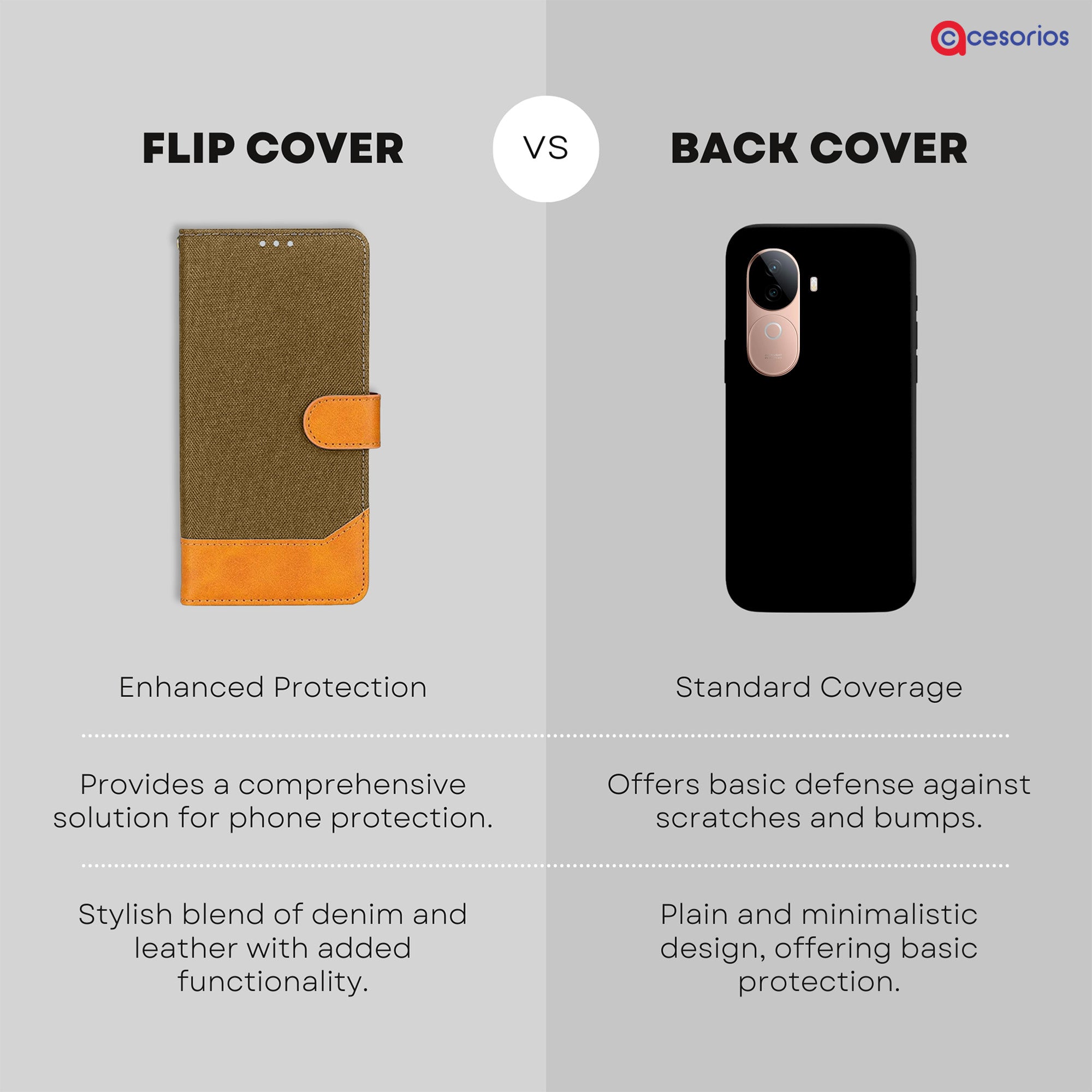 Accesorios Vivo V40E denim flip cover – Dark Brown – Image 8 #color_dark brown