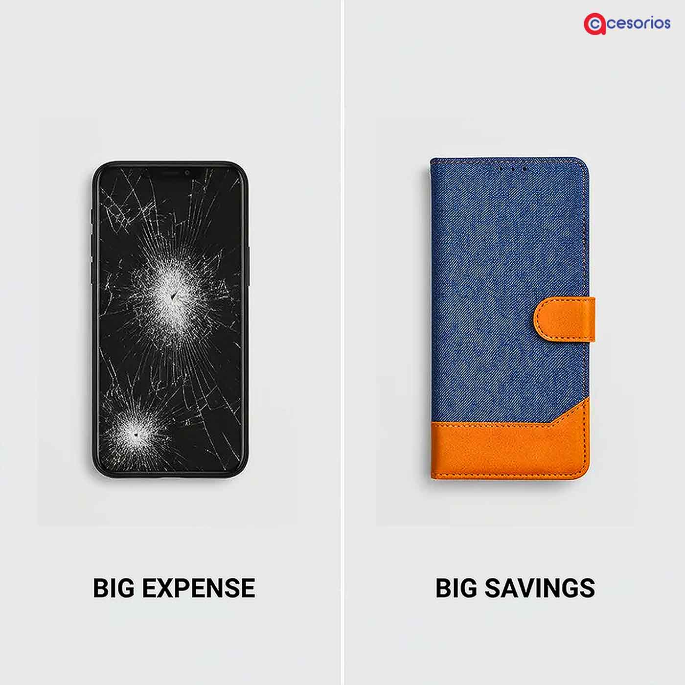 Accesorios Vivo V40 5G denim flip cover – Blue – Image 5 #color_