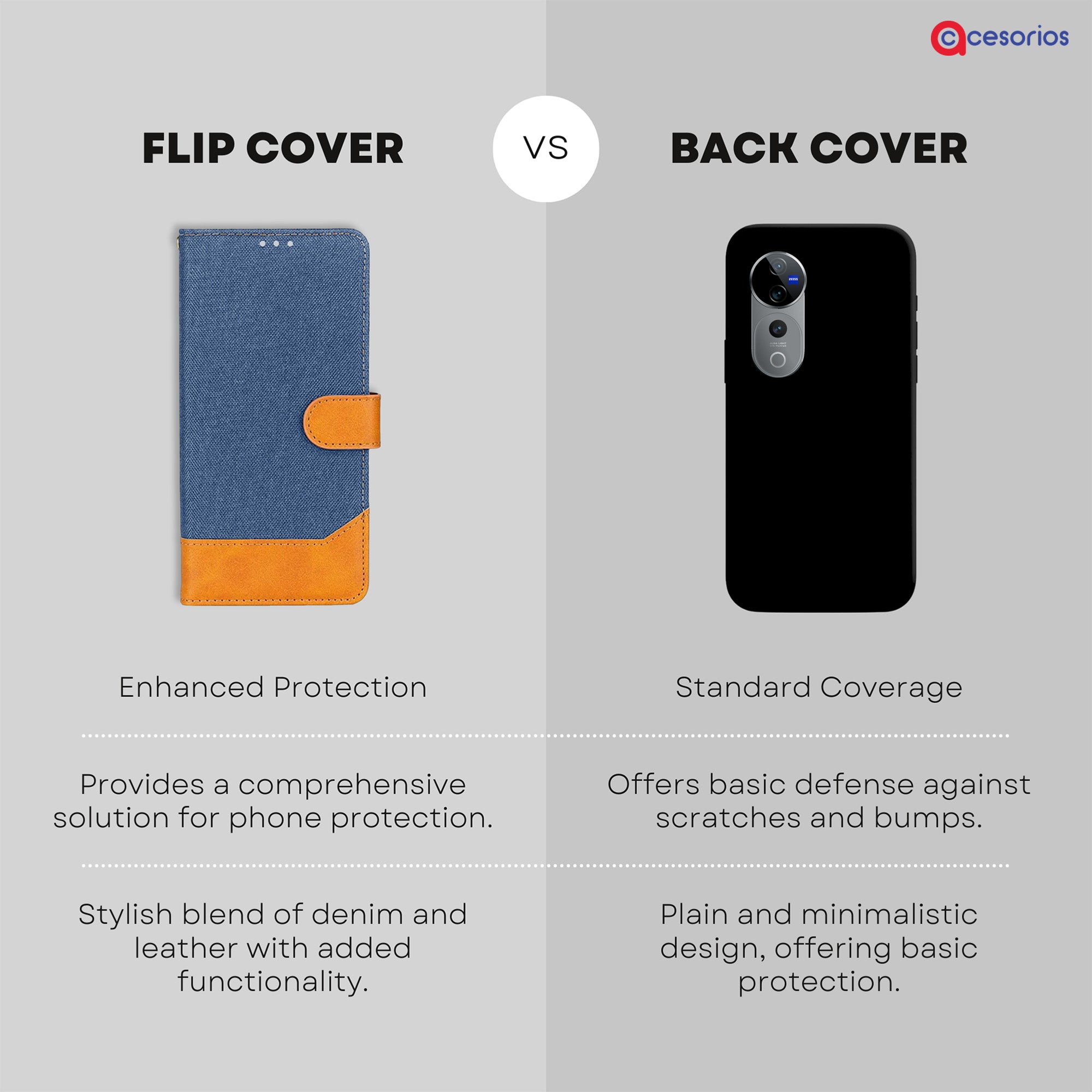 Accesorios Vivo V40 5G denim flip cover – Blue – Image 8 #color_blue