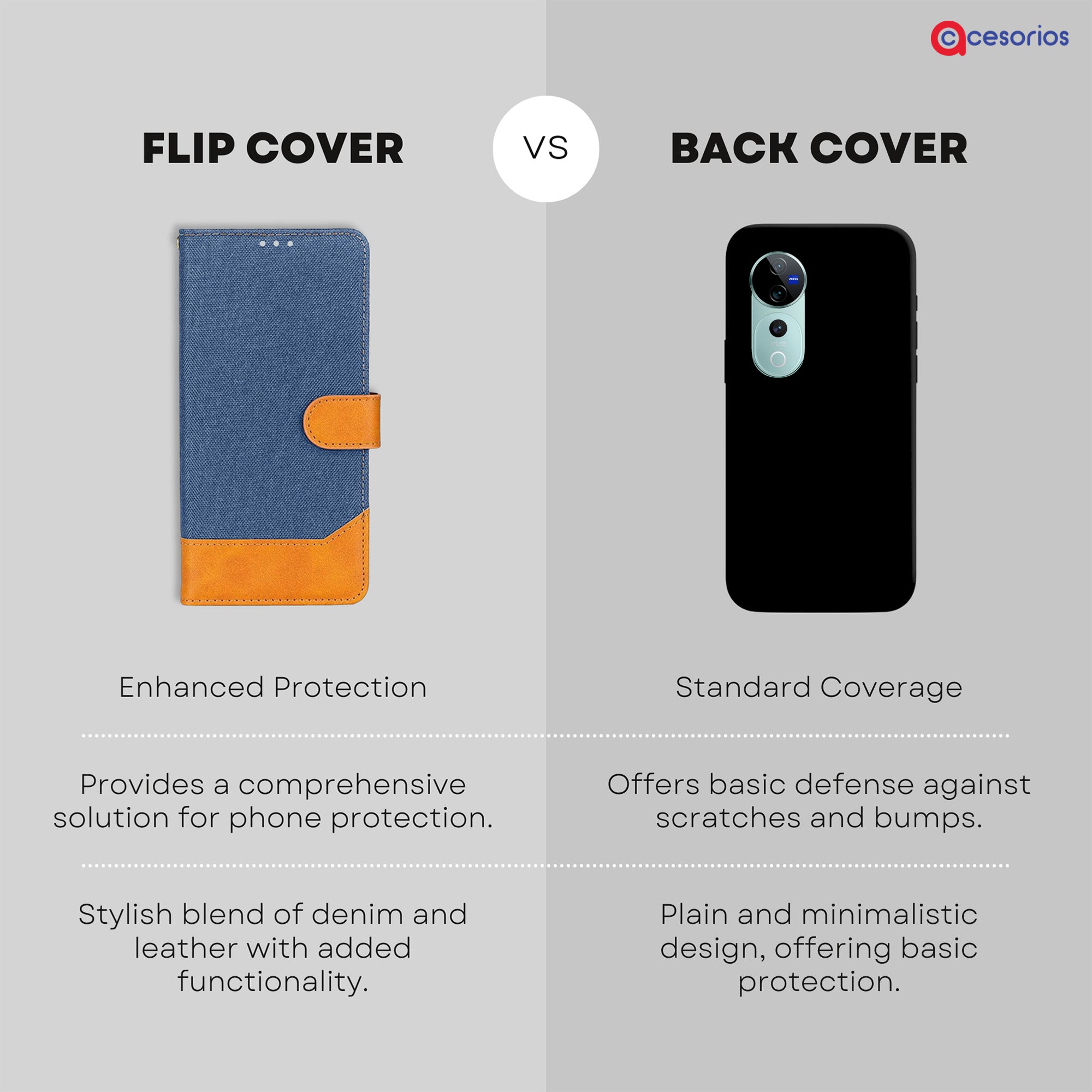 Accesorios Vivo V40 Pro denim flip cover – Blue – Image 8 #color_blue