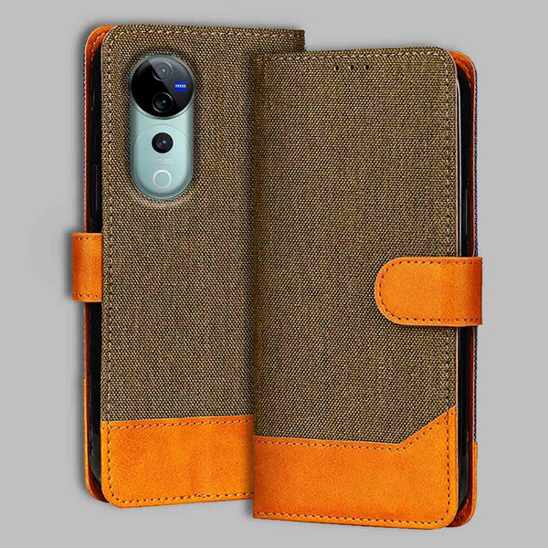 Vivo V40 Pro 5G Flip Cover — Denim, Walnut Brown after a year of daily use