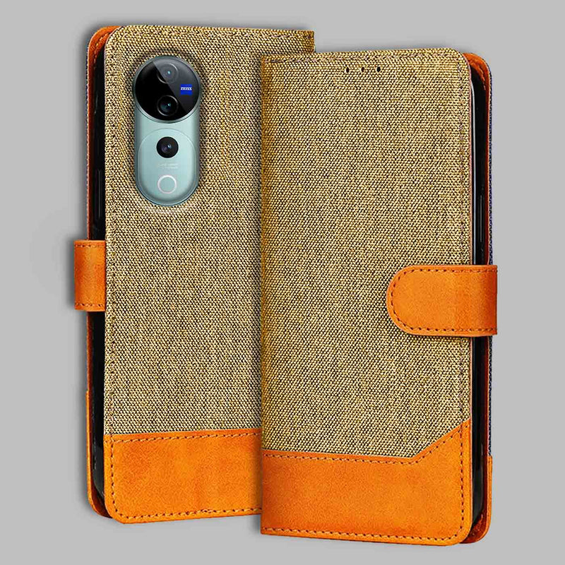 Vivo V40 Pro 5G Flip Cover — Denim, Camel Beige after a year of daily use