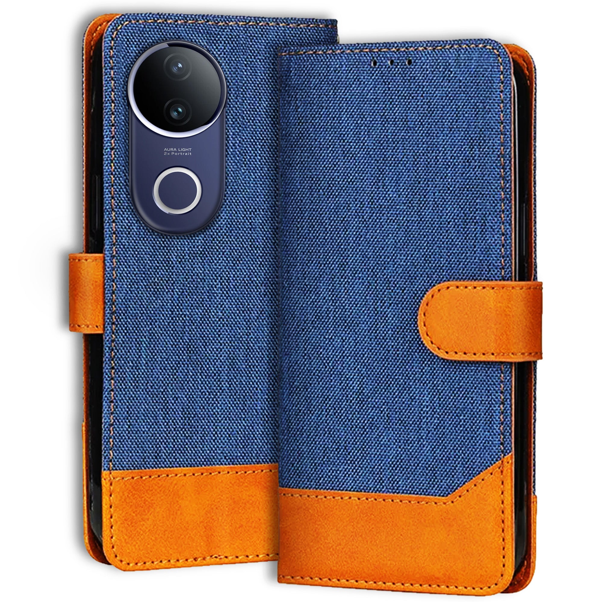 Accesorios Vivo V50E 5G denim flip cover – Blue – Image 1 #color_blue