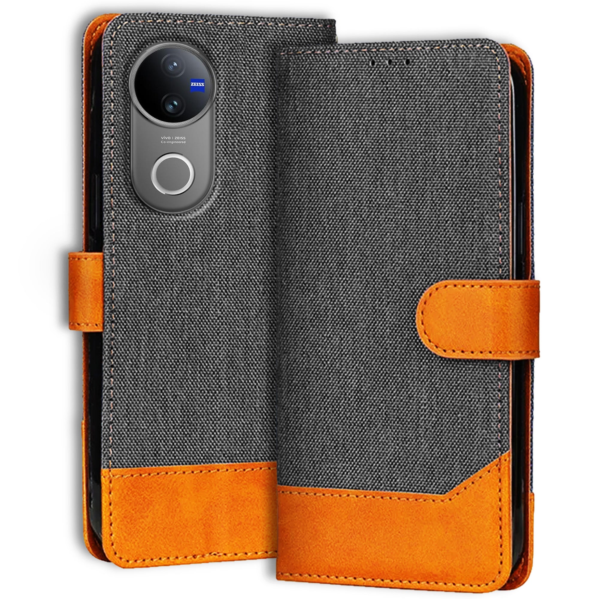 Accesorios Vivo V50 5G denim flip cover – Grey – Image 1 #color_grey