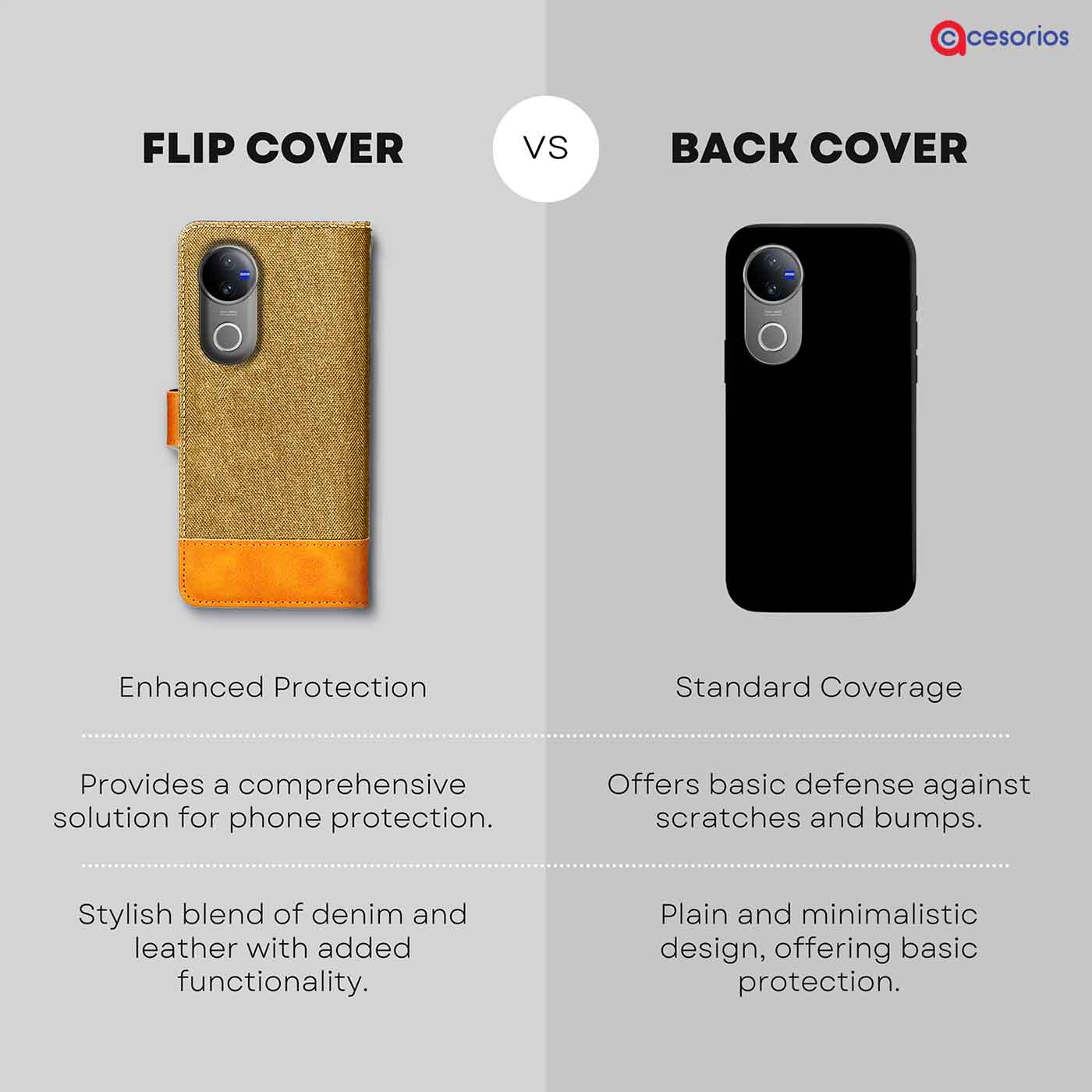 Accesorios Vivo V50 5G denim flip cover – Light Brown – Image 8 #color_light b
