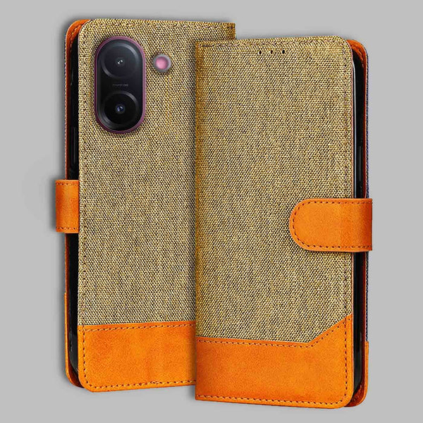Vivo V60E 5G Flip Cover — Denim, Camel Beige after a year of daily use