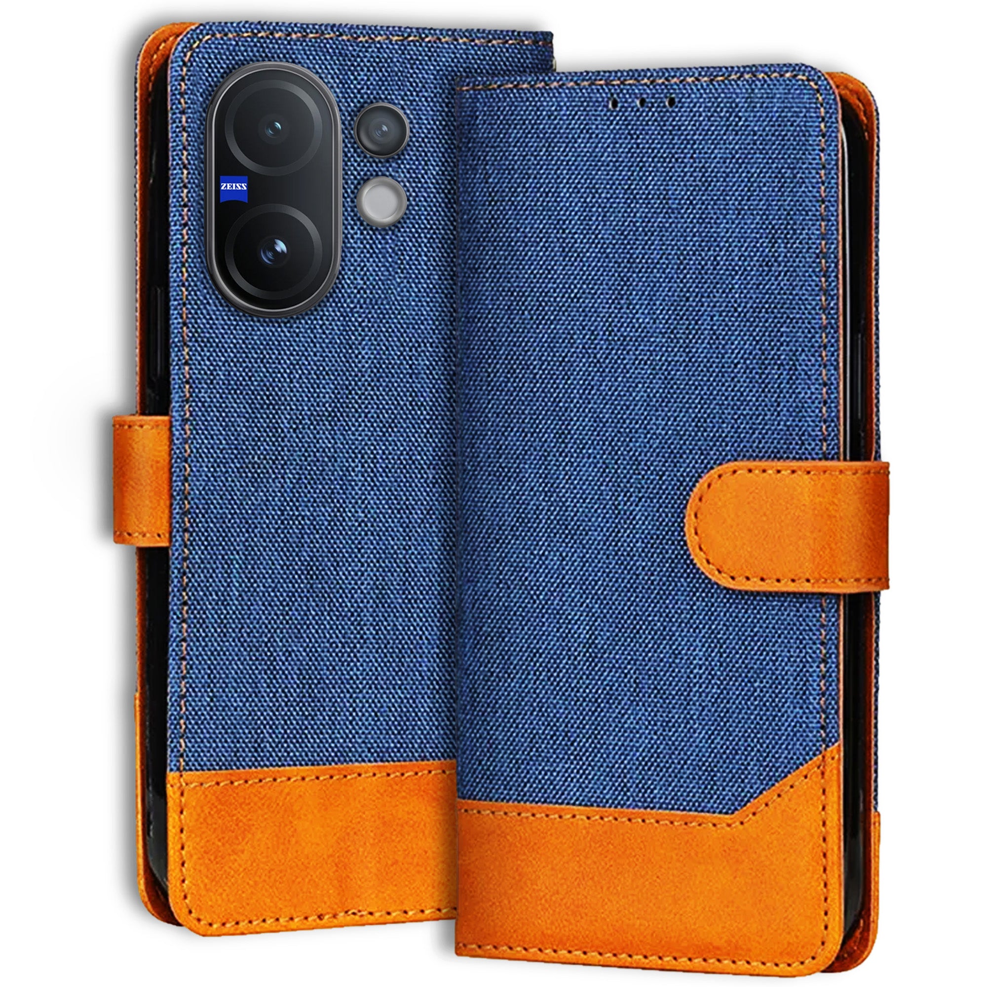 Accesorios Vivo V60 5G denim flip cover – Blue – Image 1 #color_blue