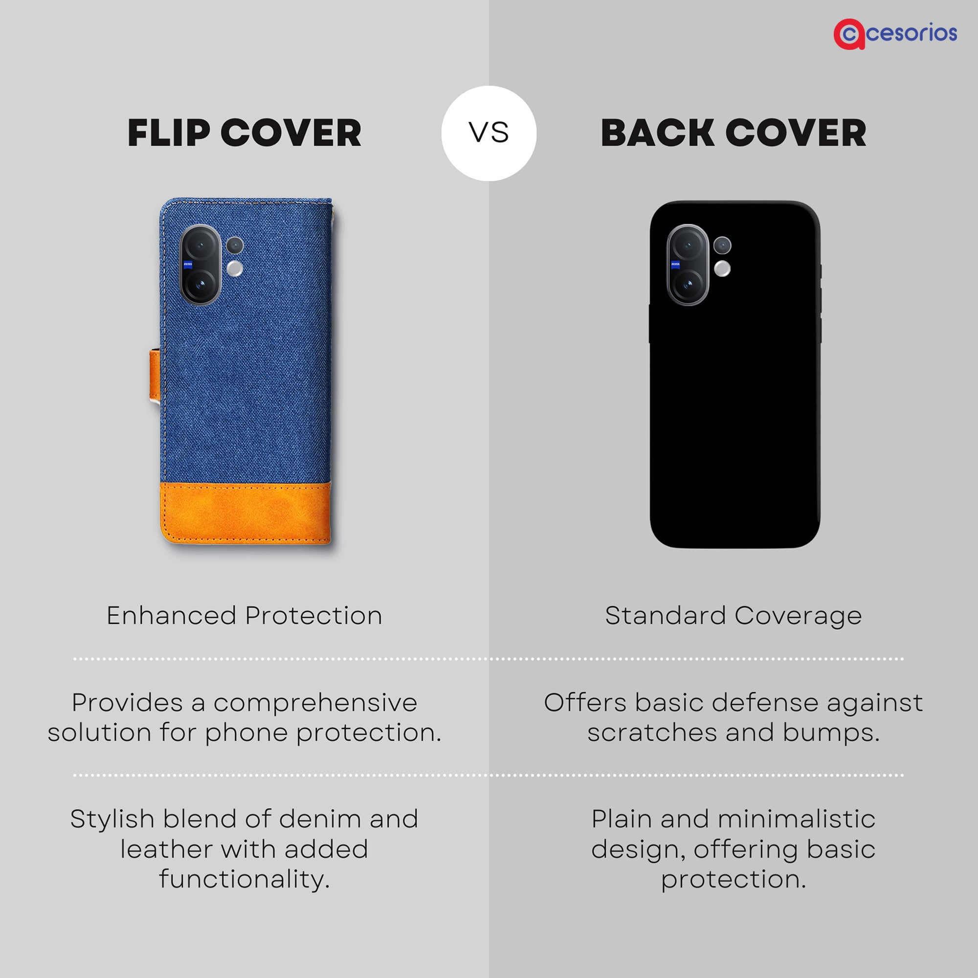 Accesorios Vivo V60 5G denim flip cover – Blue – Image 8 #color_blue
