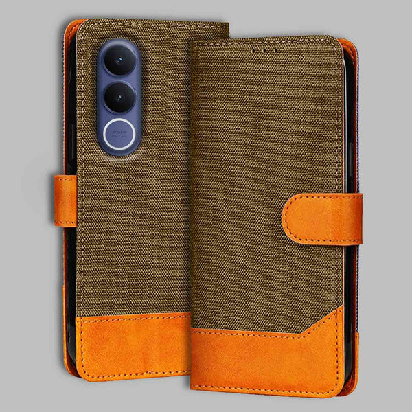 Vivo V70 FE Flip Cover — Denim, Walnut Brown after a year of daily use
