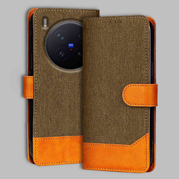 Vivo X300 Pro 5G Flip Cover — Denim, Walnut Brown after a year of daily use