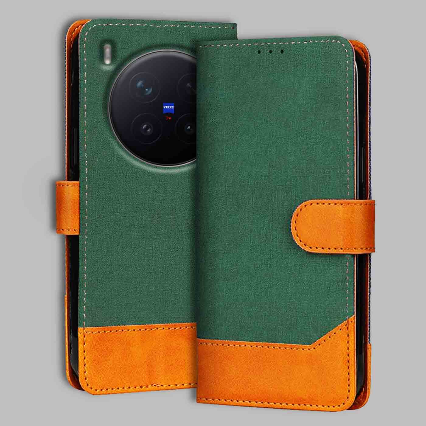 Accesorios Vivo X300 Pro 5G denim flip cover – Green – Image 1 #color_g