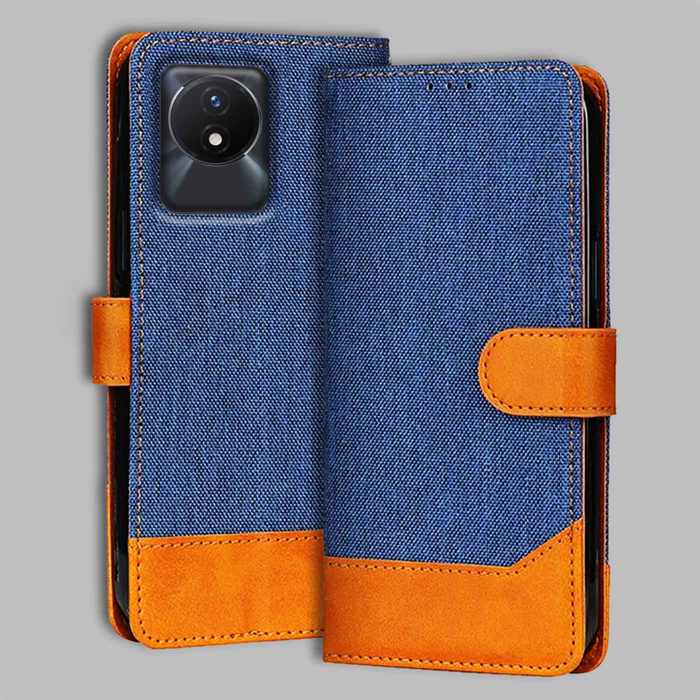 Accesorios Vivo Y02 denim flip cover – Blue – Image 1 #color_