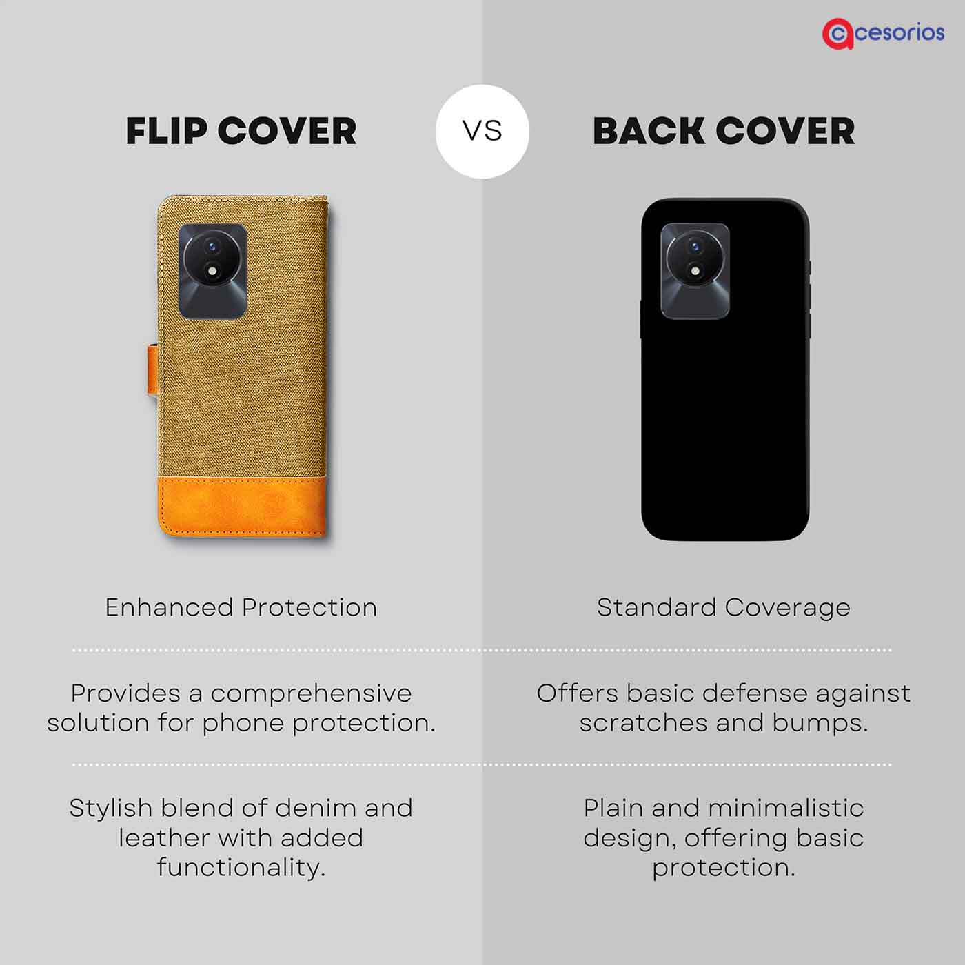 Accesorios Vivo Y02 denim flip cover – Light Brown – Image 8 #color_light b