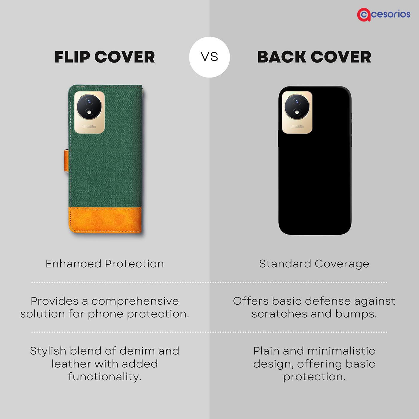 Accesorios Vivo Y02T denim flip cover – Green – Image 8 #color_g