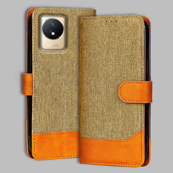 Vivo Y02T Flip Cover — Denim, Camel Beige after a year of daily use