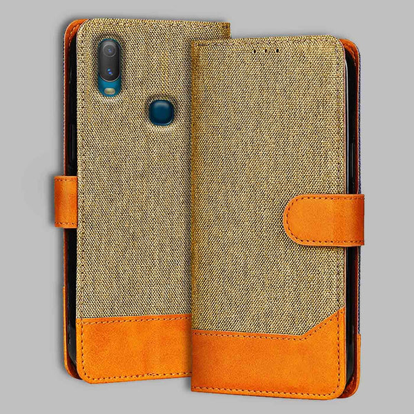 Vivo Y11 Flip Cover — Denim, Camel Beige after a year of daily use