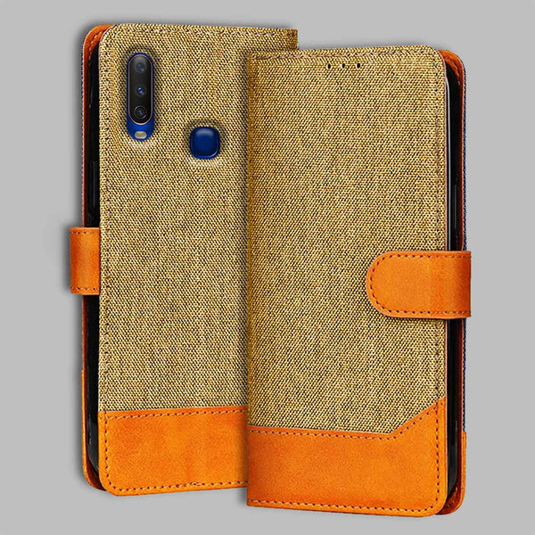 Vivo Y12 Flip Cover — Denim, Camel Beige after a year of daily use