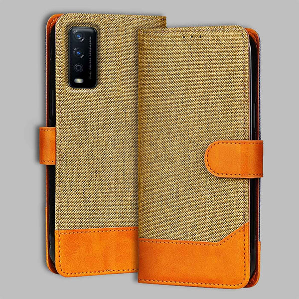 Vivo Y12G Flip Cover — Denim, Camel Beige after a year of daily use