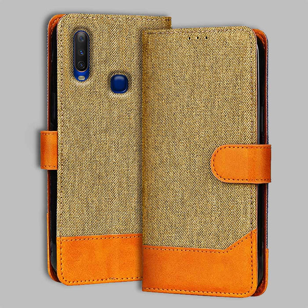 Vivo Y17 Flip Cover — Denim, Camel Beige after a year of daily use