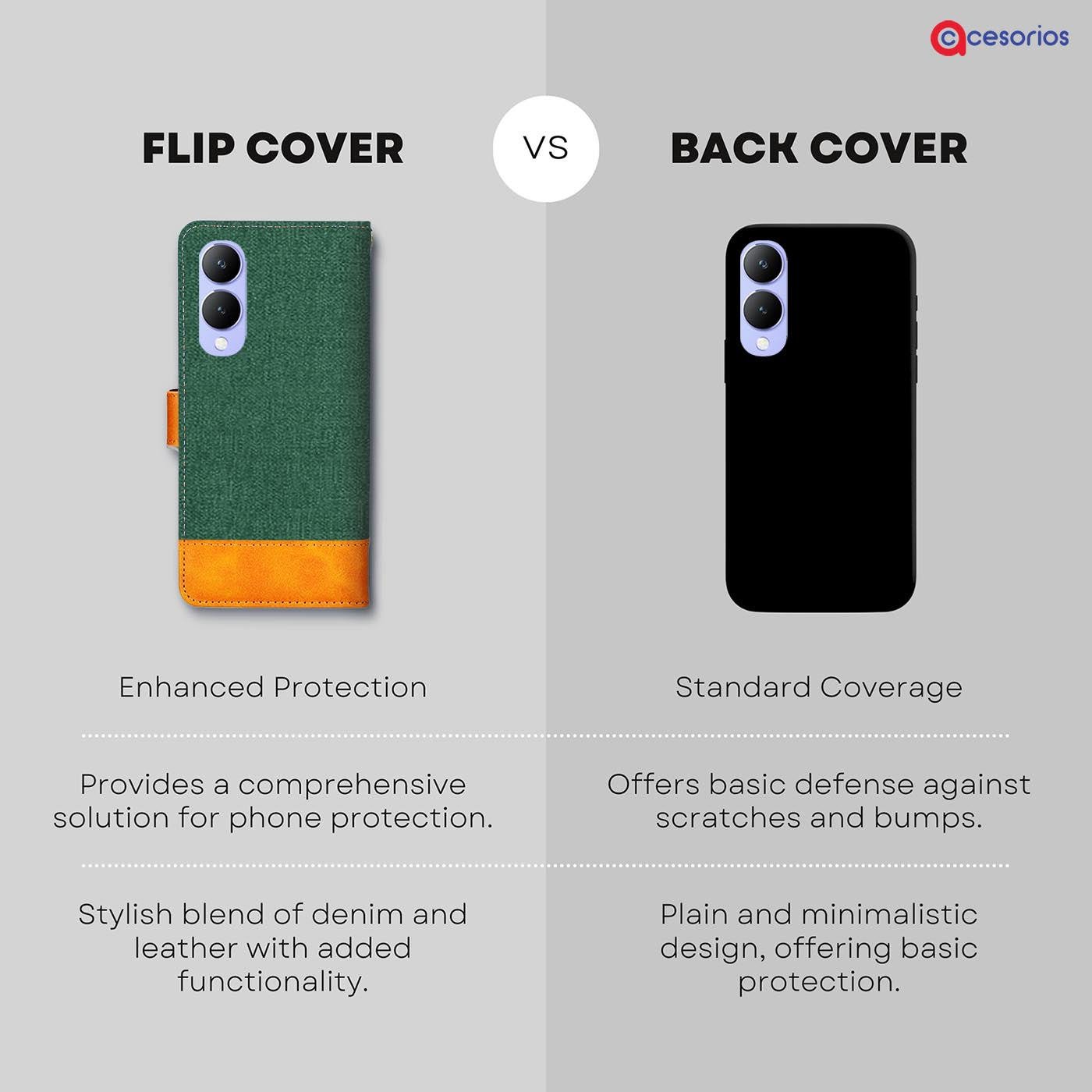 Accesorios Vivo Y17S denim flip cover – Green – Image 8 #color_g