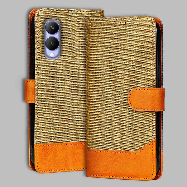 Vivo Y17S Flip Cover — Denim, Camel Beige after a year of daily use