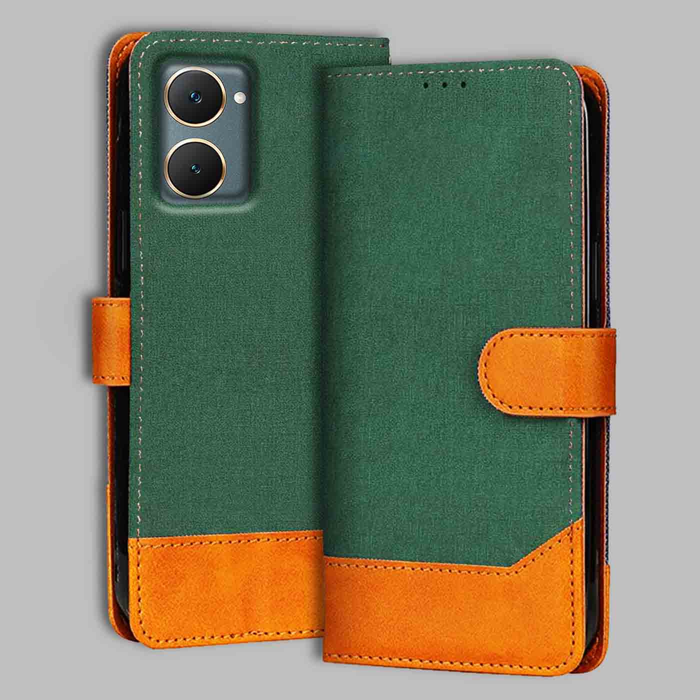 Accesorios Vivo Y18 denim flip cover – Green – Image 1 #color_g