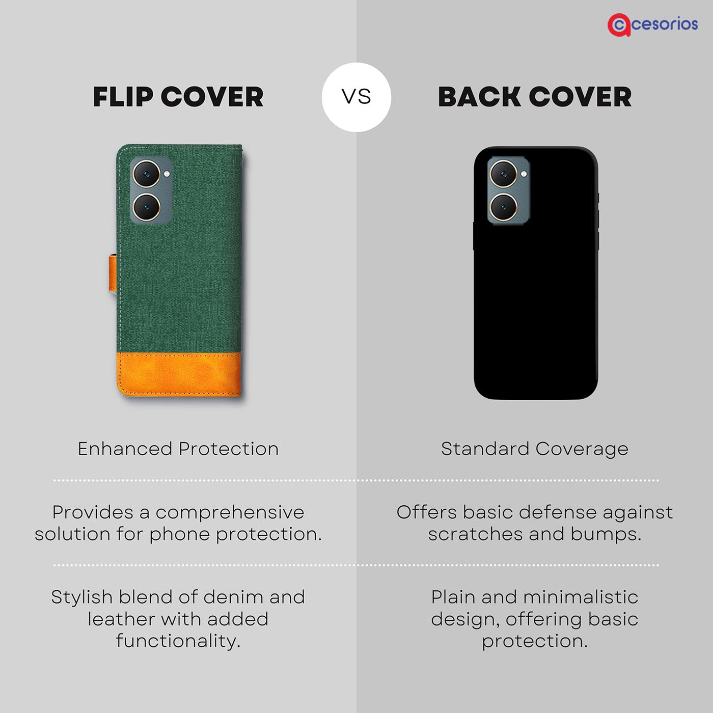 Accesorios Vivo Y18 denim flip cover – Green – Image 8 #color_g