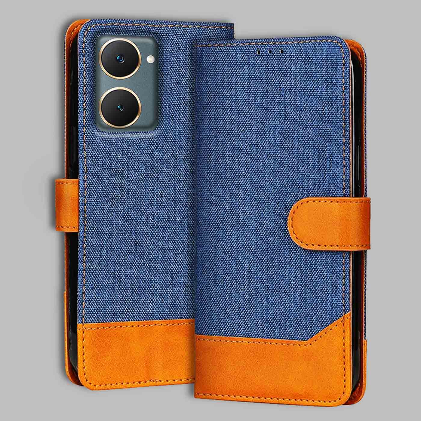 Accesorios Vivo Y18E denim flip cover – Blue – Image 1 #color_