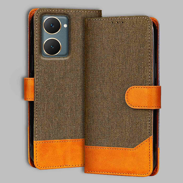 Vivo Y18E Flip Cover — Denim, Walnut Brown after a year of daily use