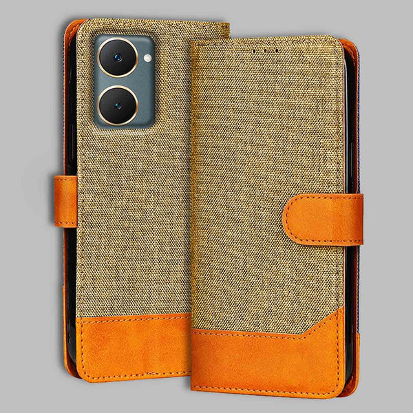 Vivo Y18E Flip Cover — Denim, Camel Beige after a year of daily use