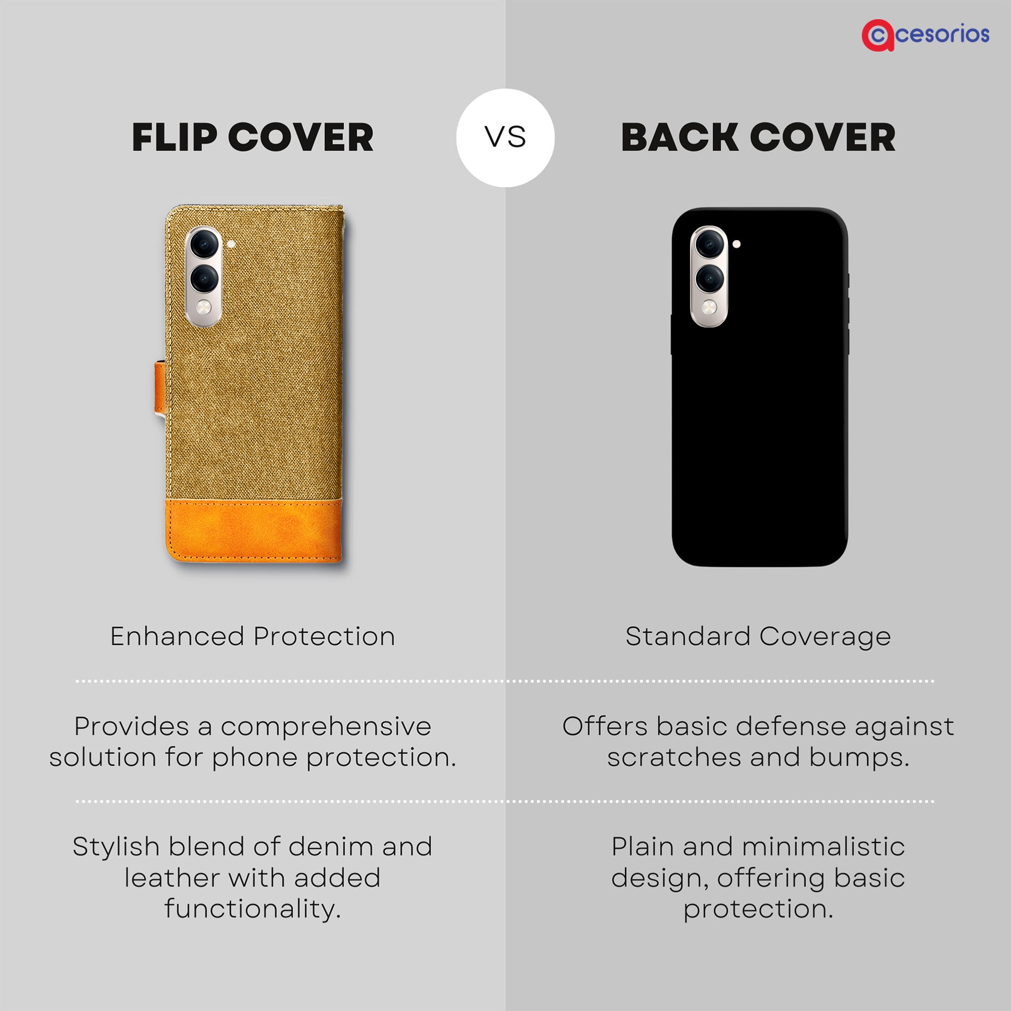 Accesorios Vivo Y19E 5G denim flip cover – Light Brown – Image 8 #color_light brown