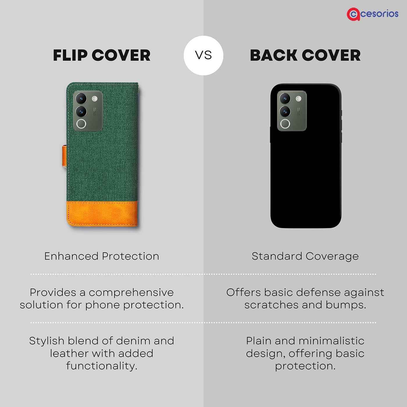 Accesorios Vivo Y200 denim flip cover – Green – Image 8 #color_g