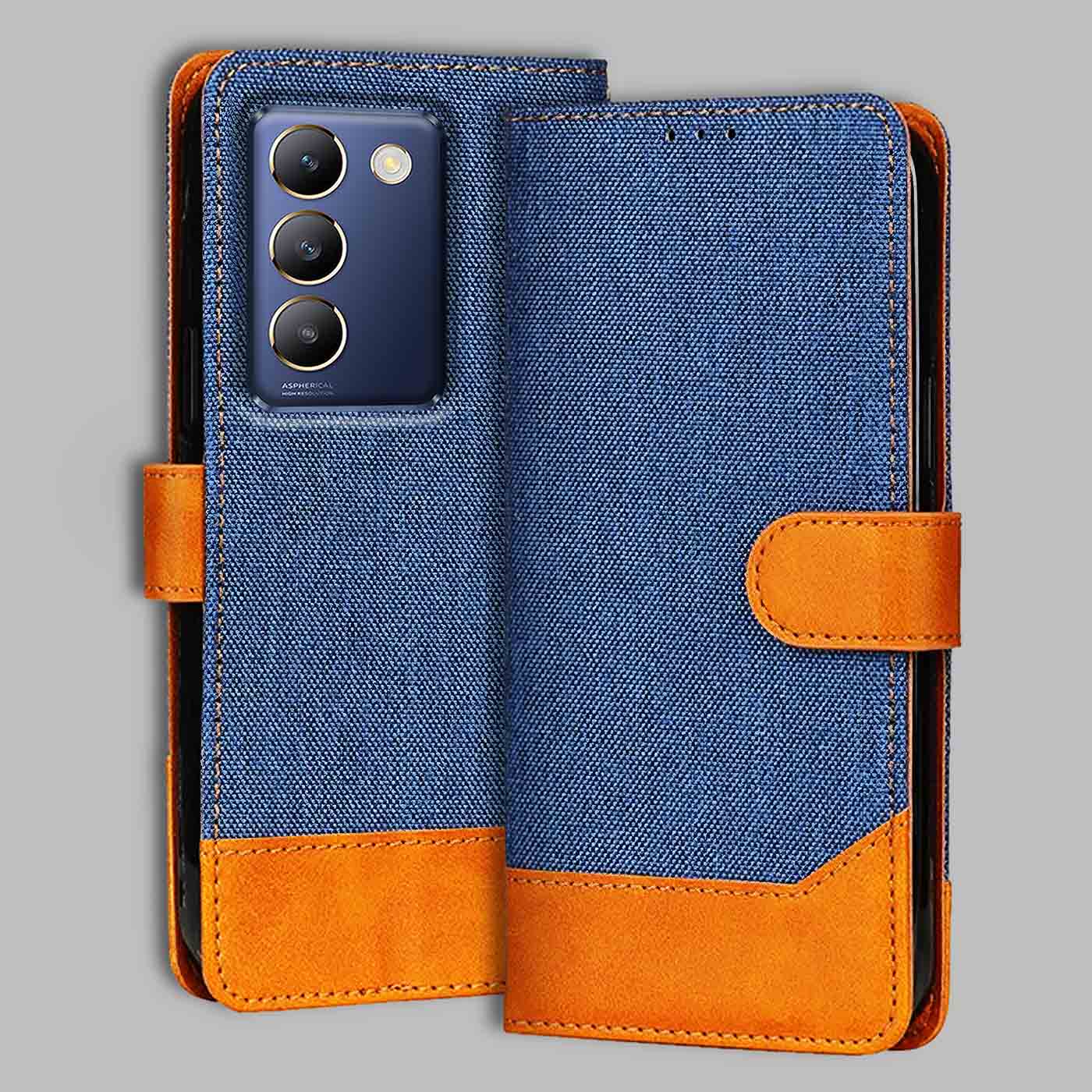 Accesorios Vivo Y200E denim flip cover – Blue – Image 1 #color_