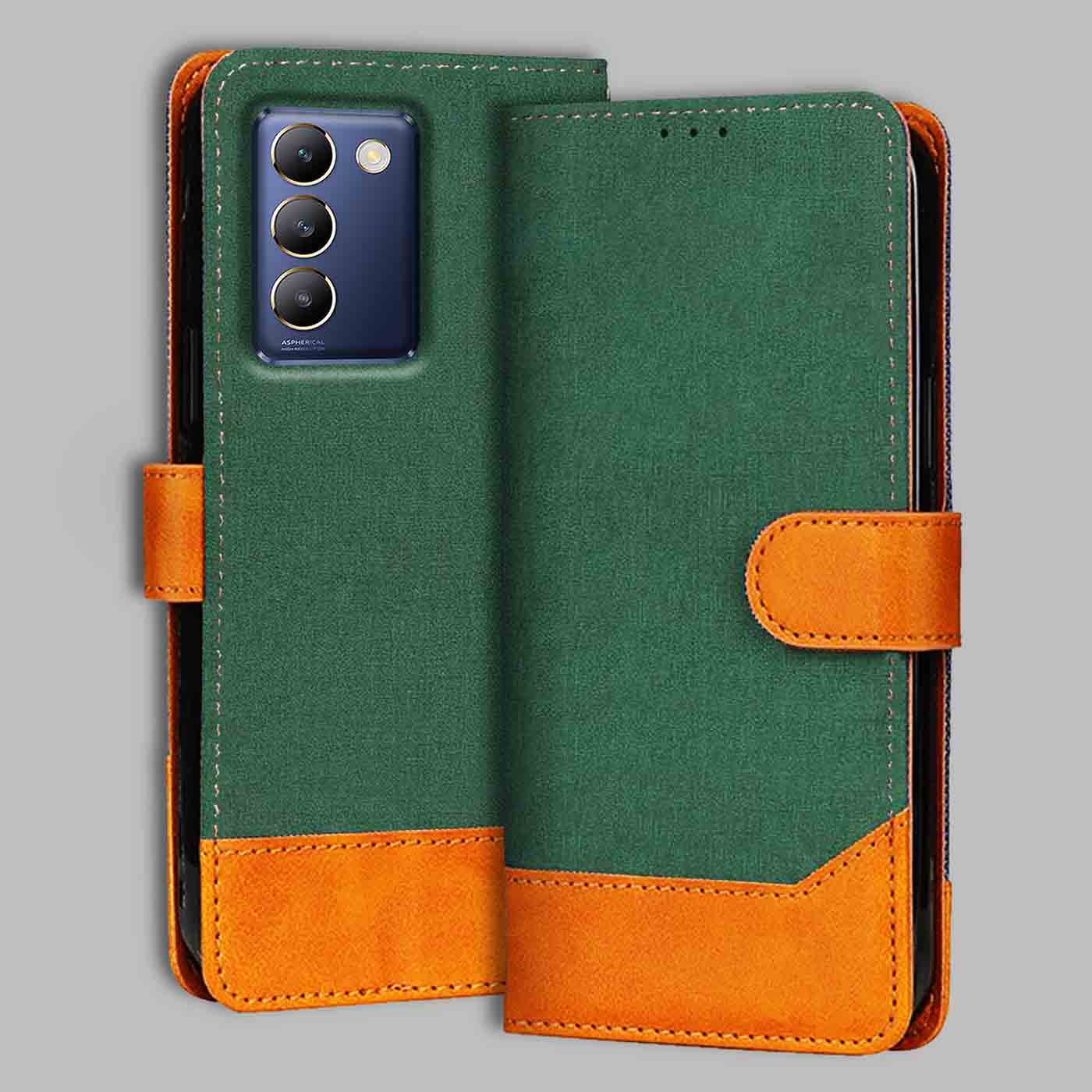 Accesorios Vivo Y200E denim flip cover – Green – Image 1 #color_g