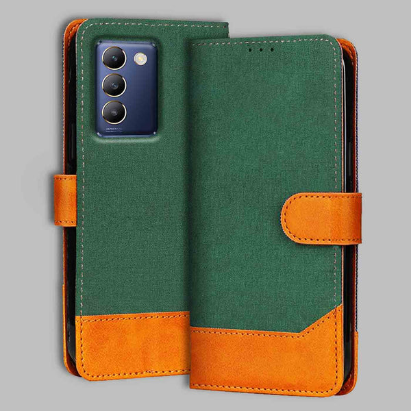 Vivo Y200E Flip Cover — Chambray, Forest Green after a year of daily use