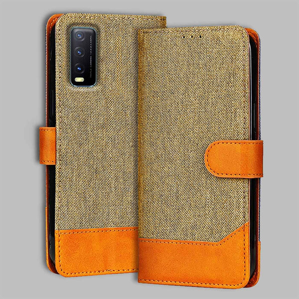 Vivo Y20A Flip Cover — Denim, Camel Beige after a year of daily use