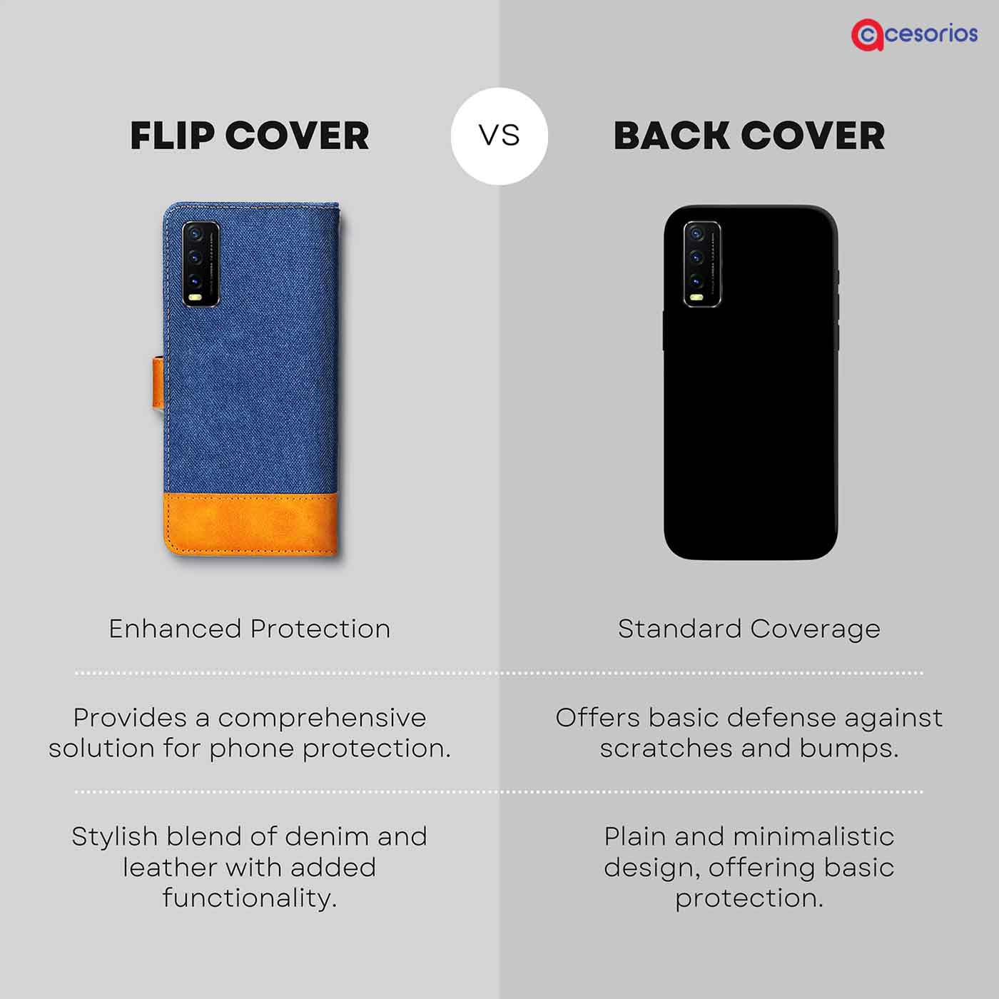 Accesorios Vivo Y20G denim flip cover – Blue – Image 8 #color_