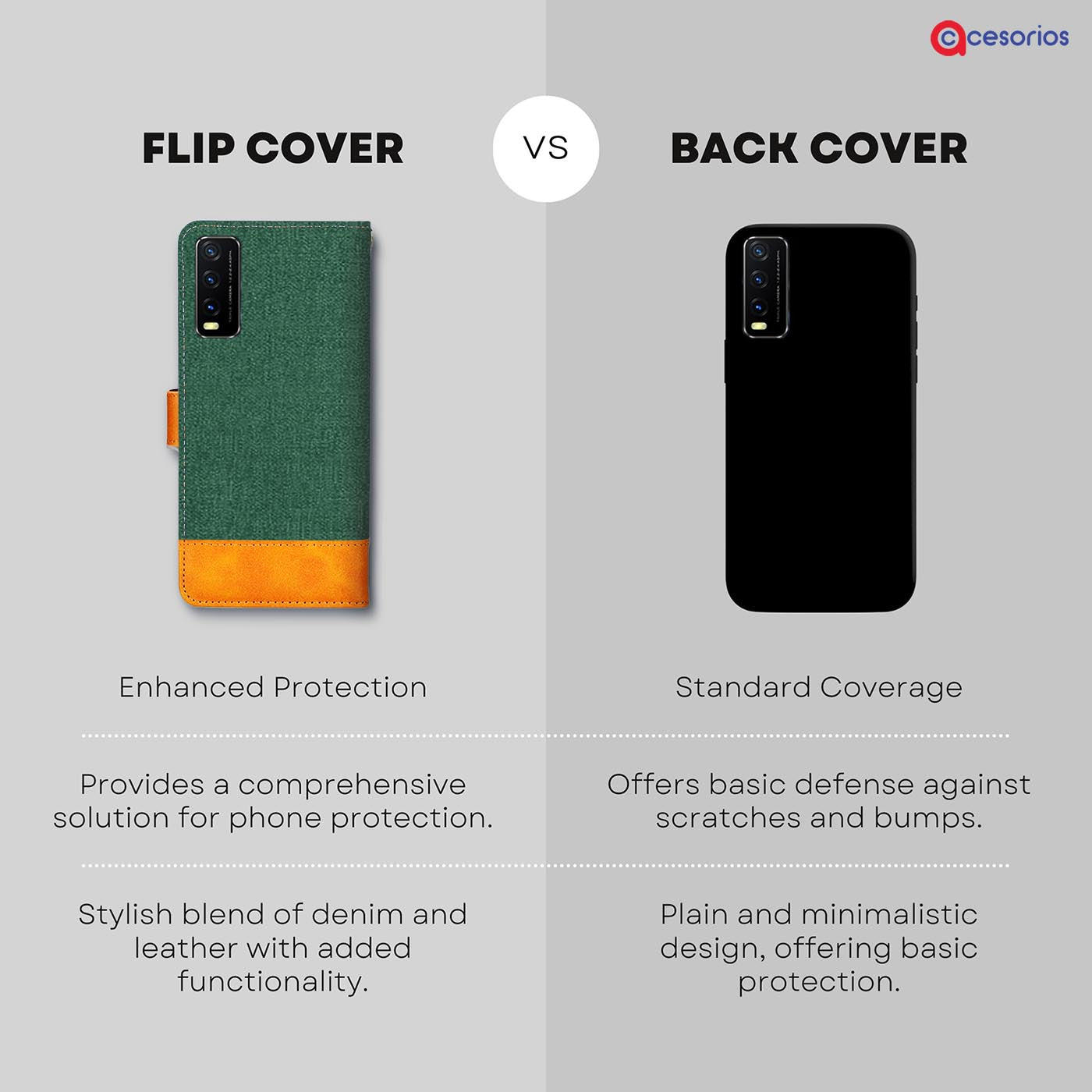 Accesorios Vivo Y20G denim flip cover – Green – Image 8 #color_g
