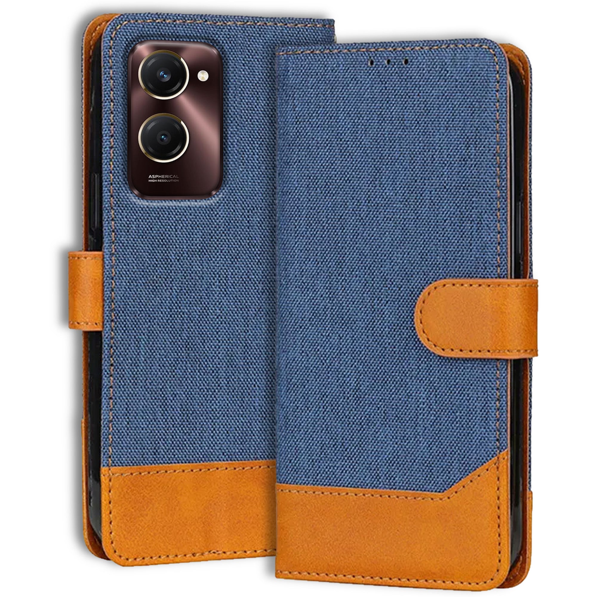 Accesorios Vivo Y28S denim flip cover – Blue – Image 1 #color_blue