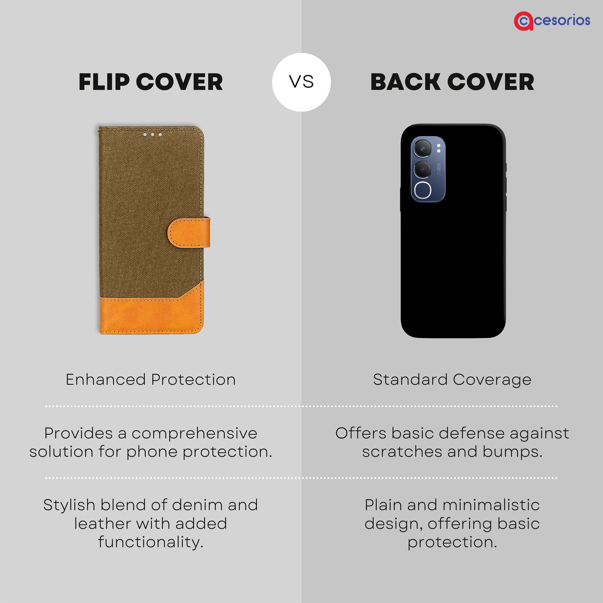 Accesorios Vivo Y29 5G denim flip cover – Dark Brown – Image 8 #color_dark brown