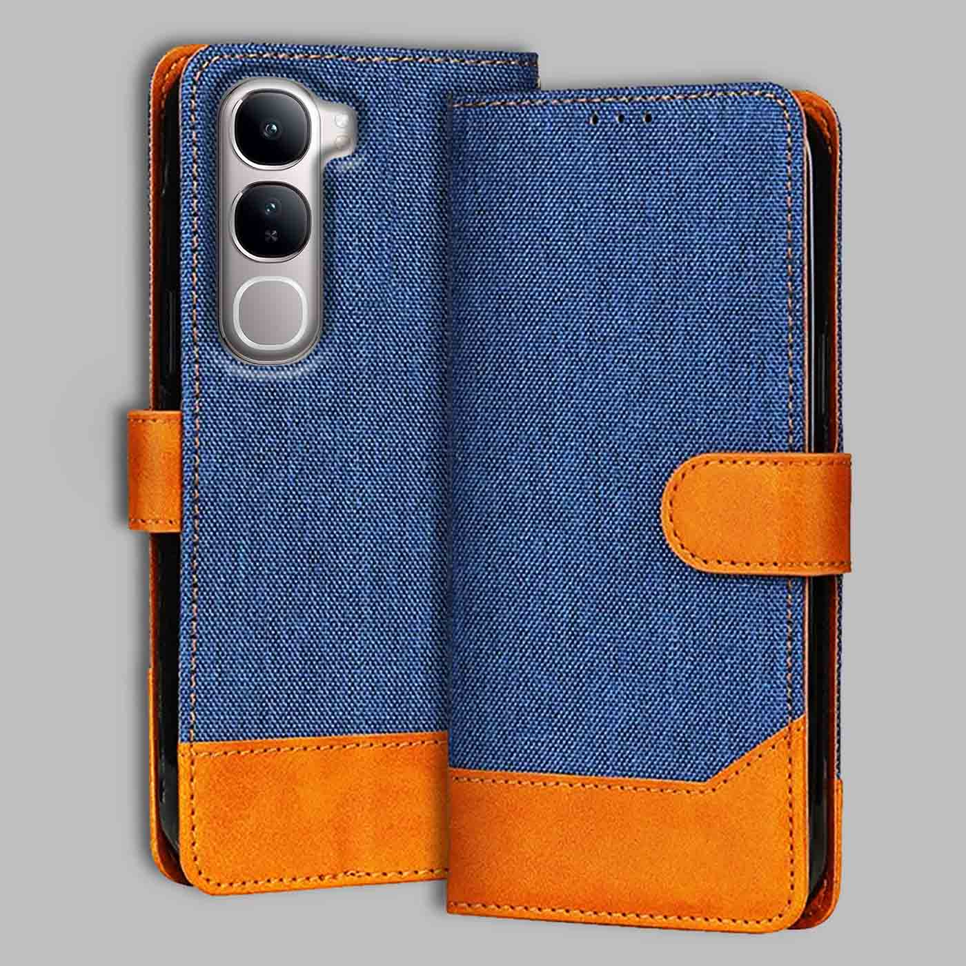 Accesorios Vivo Y300 5G denim flip cover – Blue – Image 1 #color_