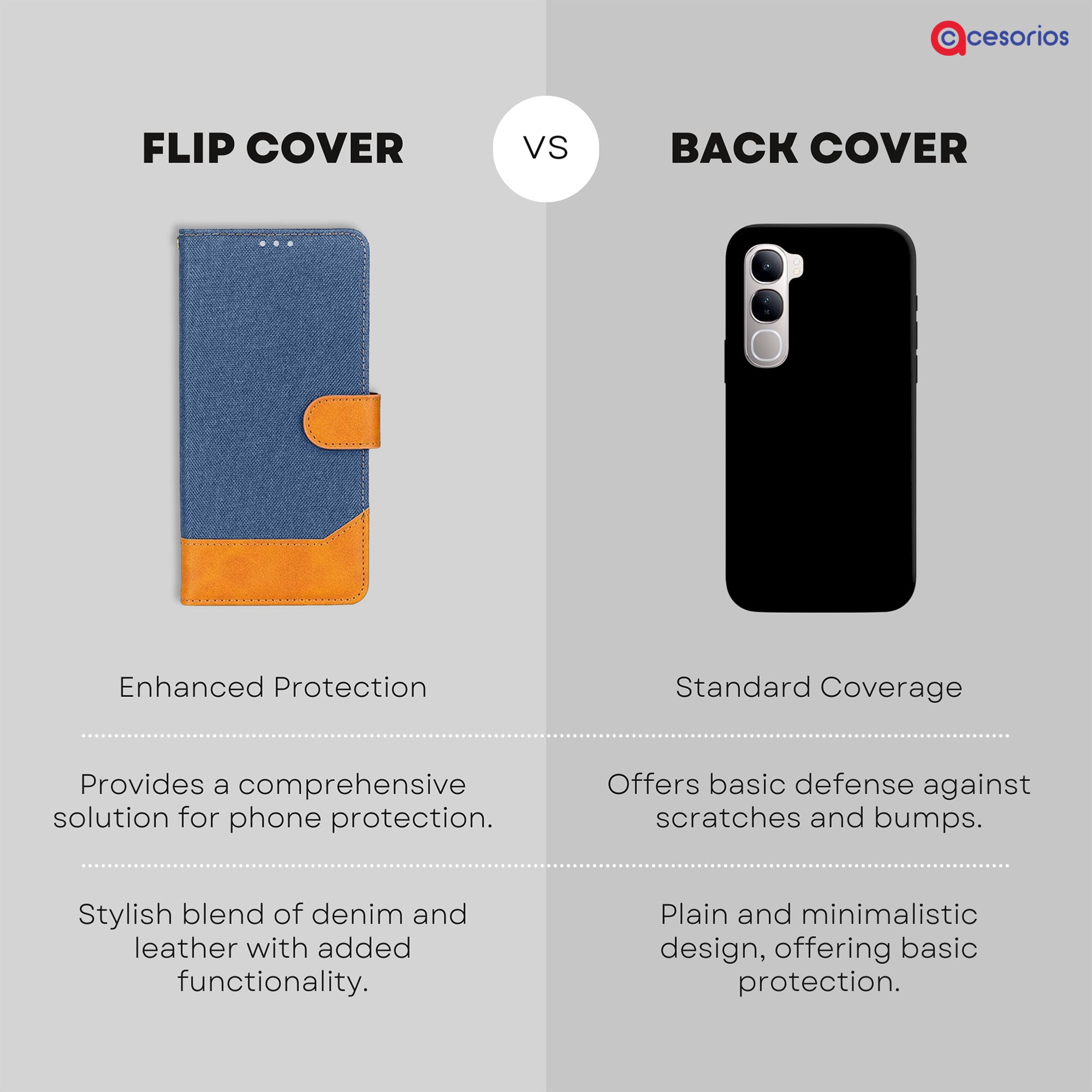 Accesorios Vivo Y300 5G denim flip cover – Blue – Image 8 #color_blue