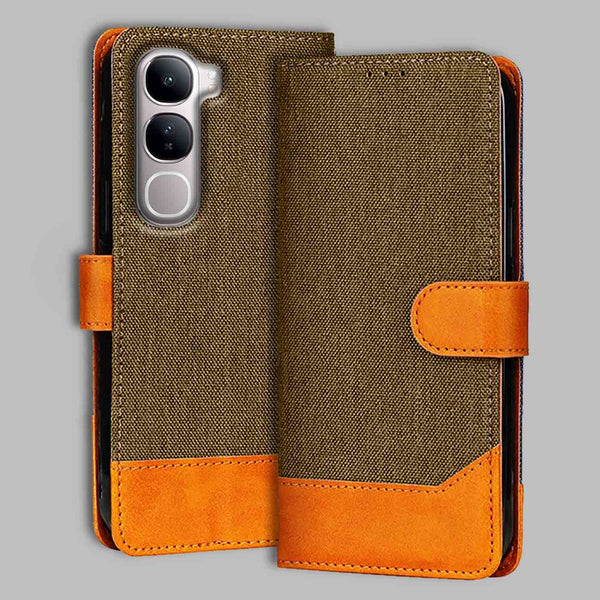 Vivo Y300 5G Flip Cover — Denim, Walnut Brown after a year of daily use