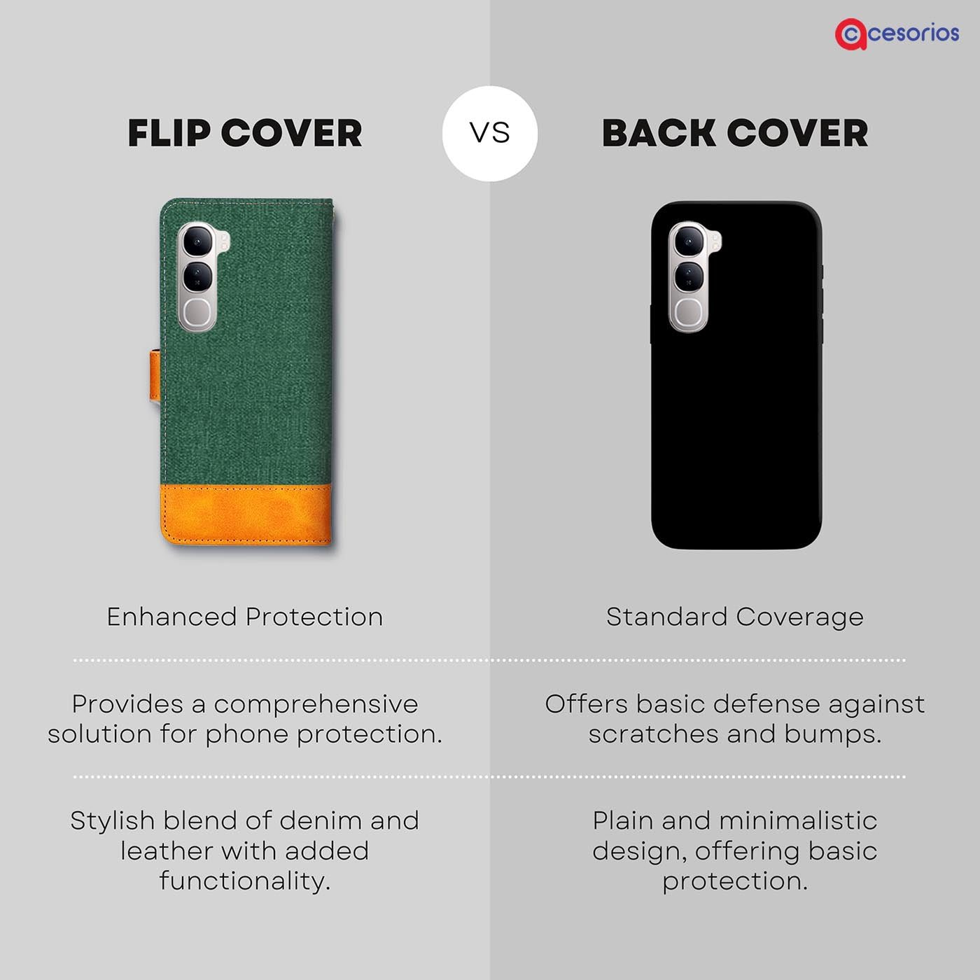 Accesorios Vivo Y300 5G denim flip cover – Green – Image 8 #color_g
