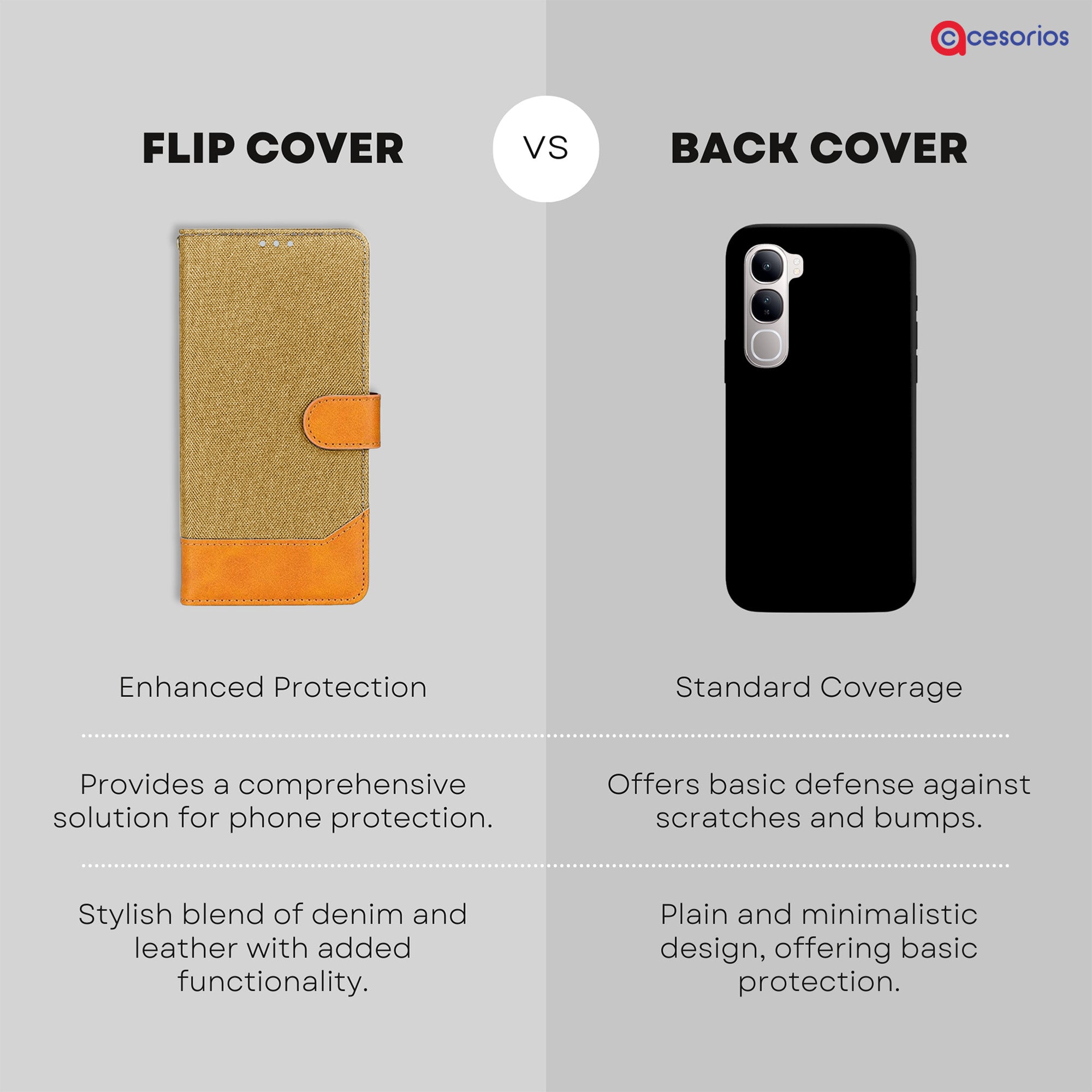 Accesorios Vivo Y300 5G denim flip cover – Light Brown – Image 8 #color_light brown