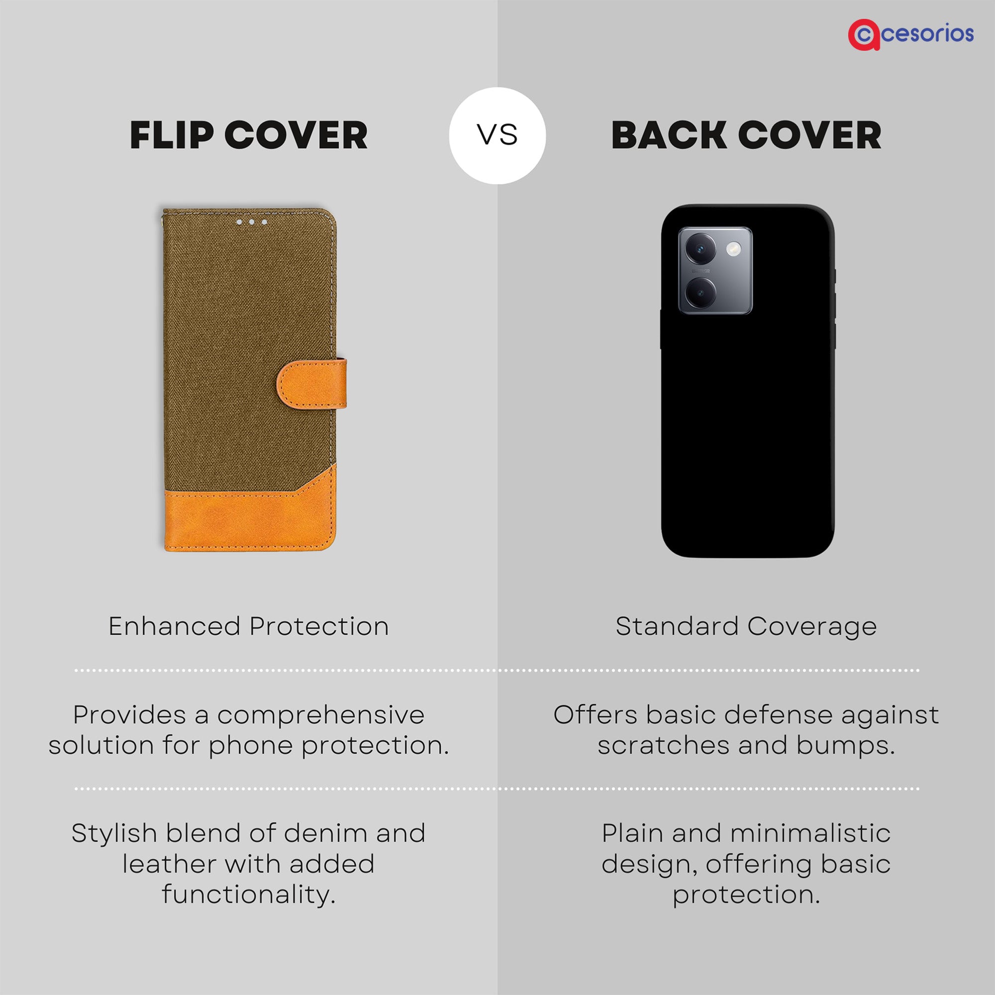 Accesorios Vivo Y300 Plus 5G denim flip cover – Dark Brown – Image 8 #color_dark brown